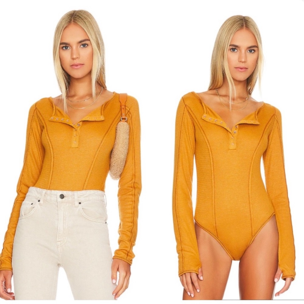 Free People Sloane Bodysuit / Amber Size: M